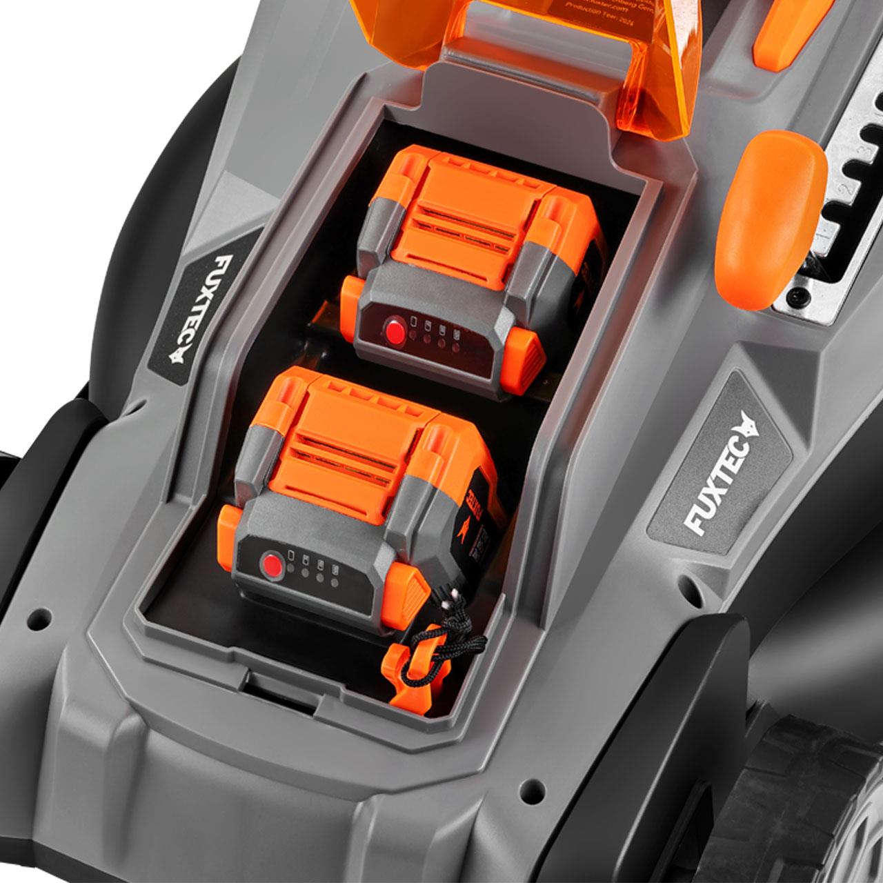 Grasmaaier op batterij 40V FUXTEC FX-E2RM37 - Set met 2 batterijen van 4Ah en dubbele lader van 2,4A