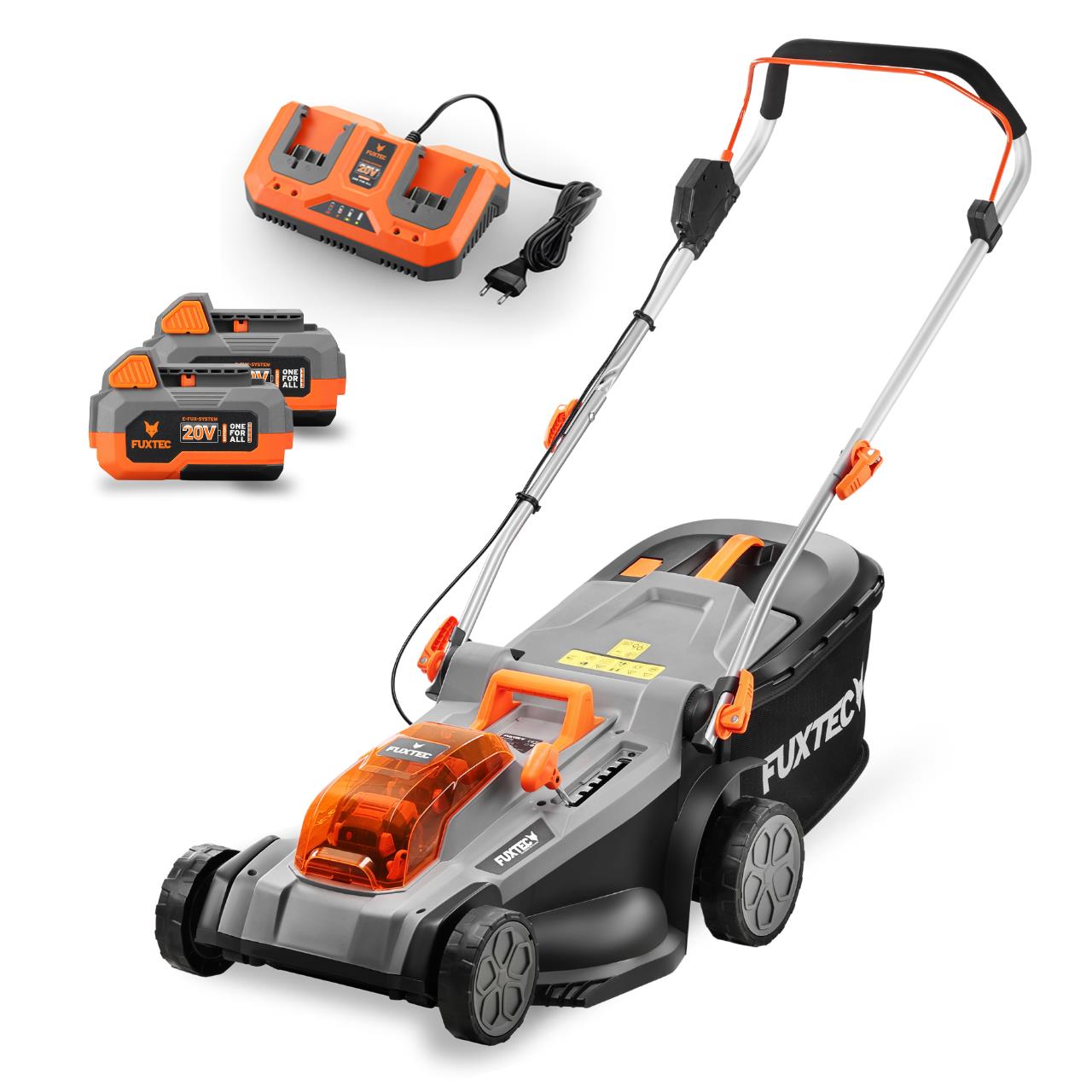 Grasmaaier op batterij 40V FUXTEC FX-E2RM37 - Set met 2 batterijen van 4Ah en dubbele lader van 2,4A