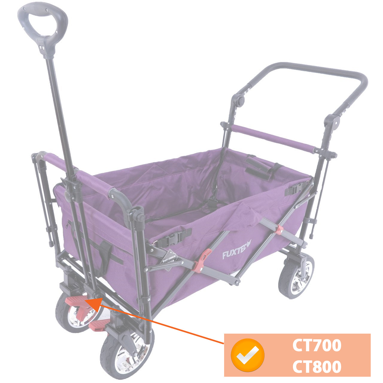 Wielhouder incl. rem ZWART CT500 links/ CT700 en CT800 rechts