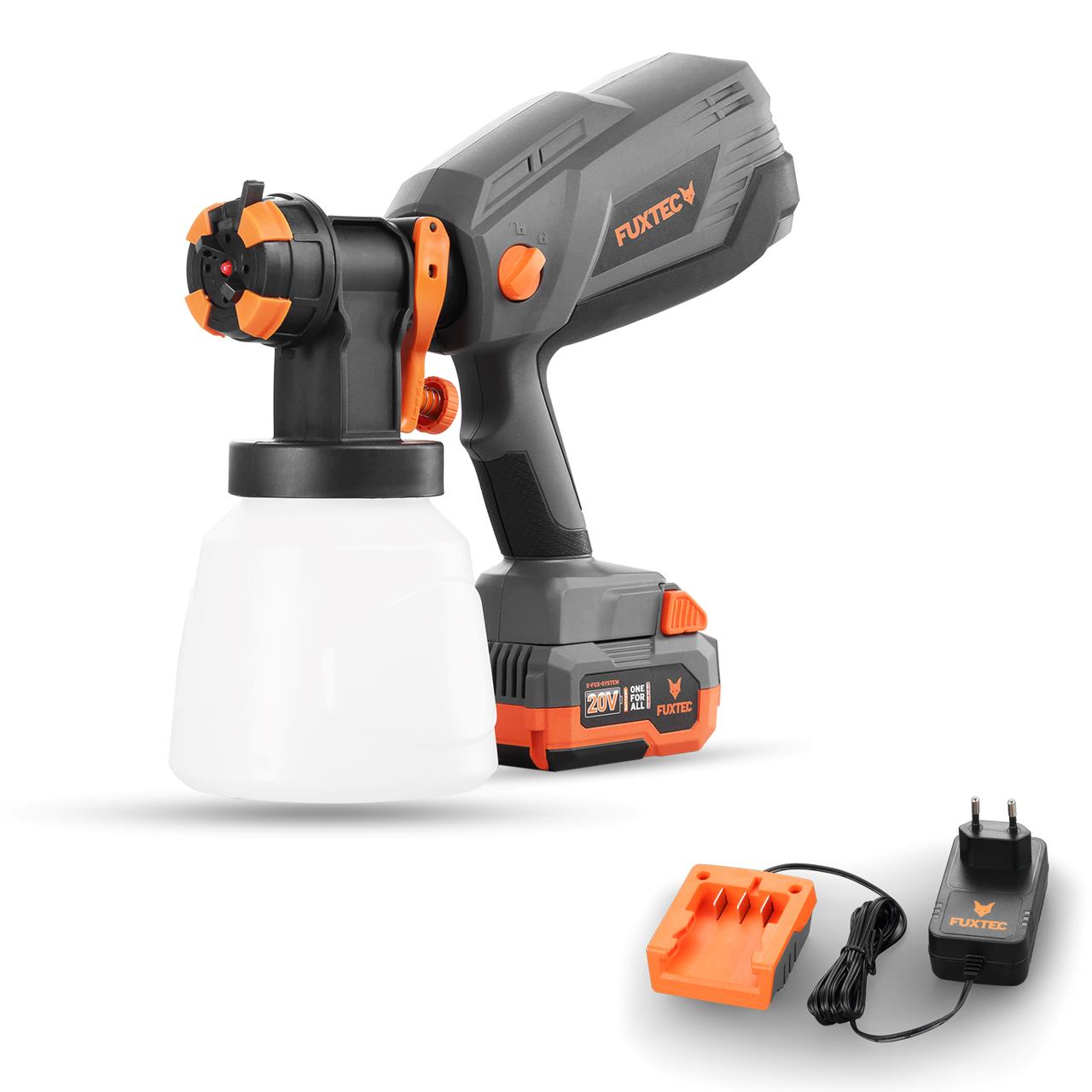 FUXTEC 20V Accu Handsproeiapparaat FX-E1CSP20 SET met 1 x Accu 4Ah, 1 x Oplader 1A
