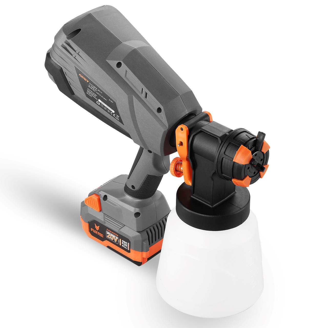 FUXTEC 20V Accu Handsproeiapparaat FX-E1CSP20 SET met 1 x Accu 4Ah, 1 x Oplader 1A
