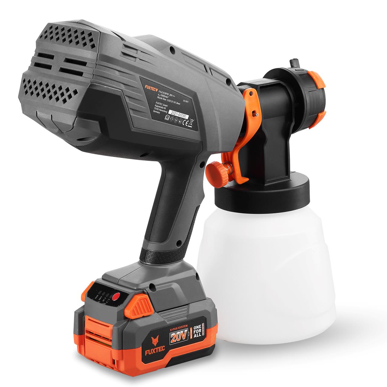 FUXTEC 20V Accu Handsproeiapparaat FX-E1CSP20 SET met 1 x Accu 4Ah, 1 x Oplader 1A