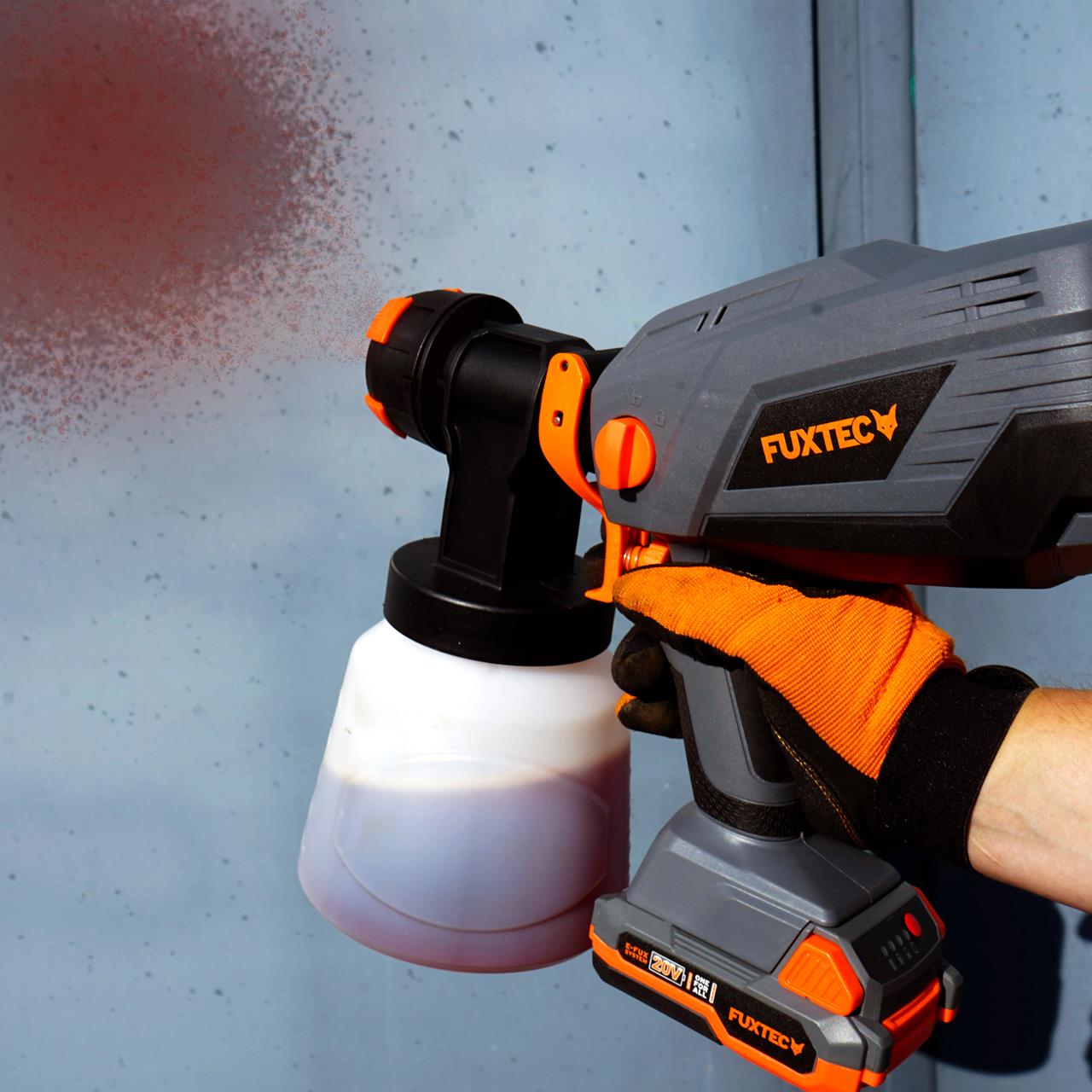 FUXTEC 20V Accu Handsproeiapparaat FX-E1CSP20 SET met 1 x Accu 4Ah, 1 x Oplader 1A