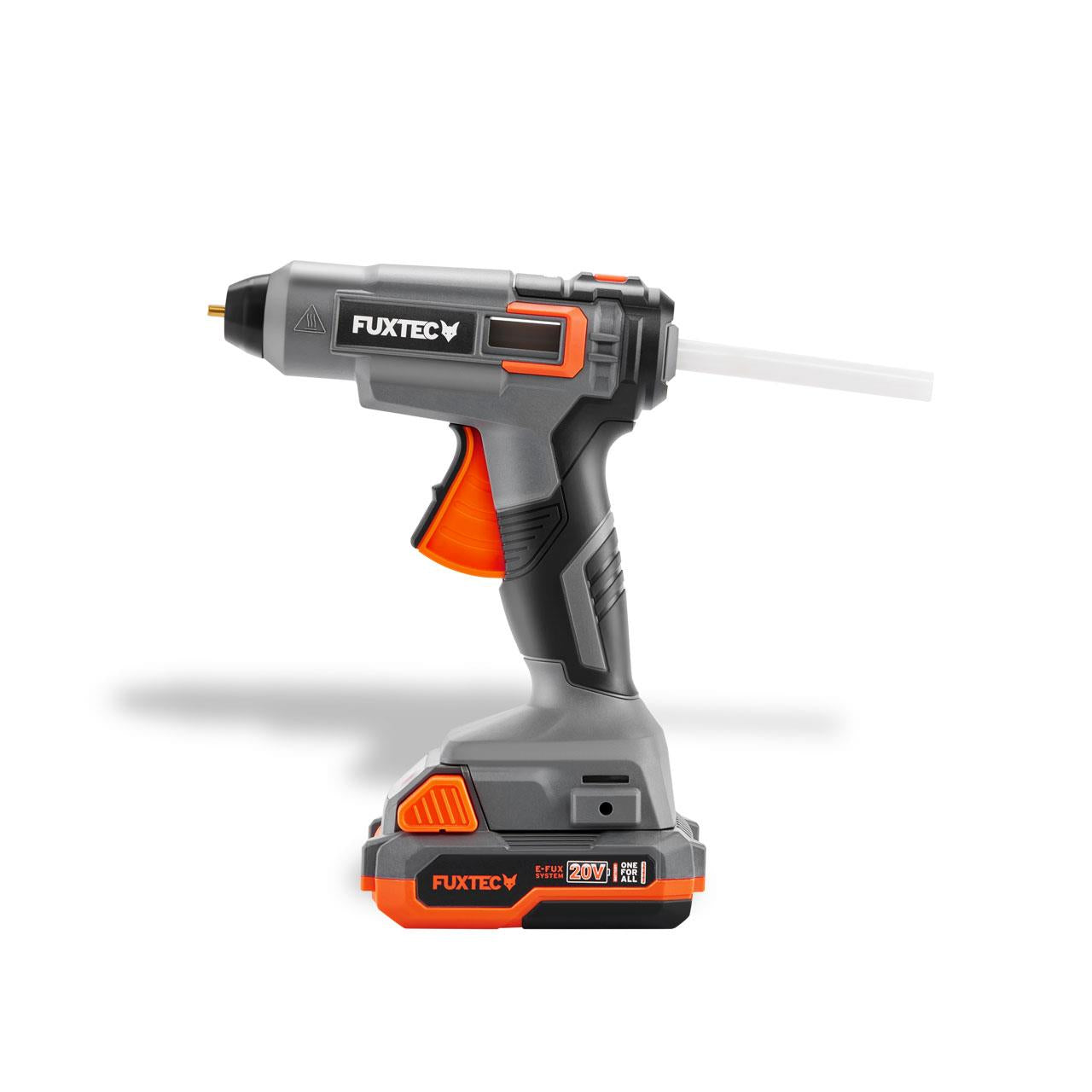 FUXTEC 20V snoerloos lijmpistool FX-E1GG20 SET - met 1x oplaadbare batterij 2Ah, 1x lader 2,4A