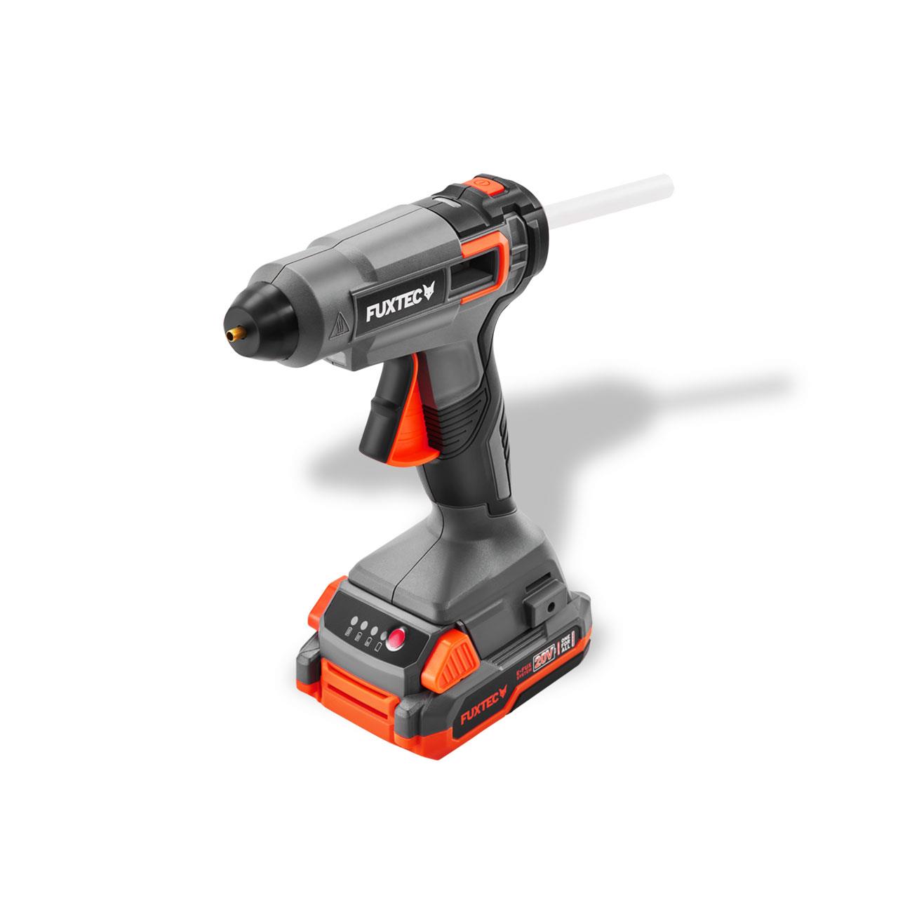 FUXTEC 20V snoerloos lijmpistool FX-E1GG20 SET - met 1x oplaadbare batterij 2Ah, 1x lader 2,4A