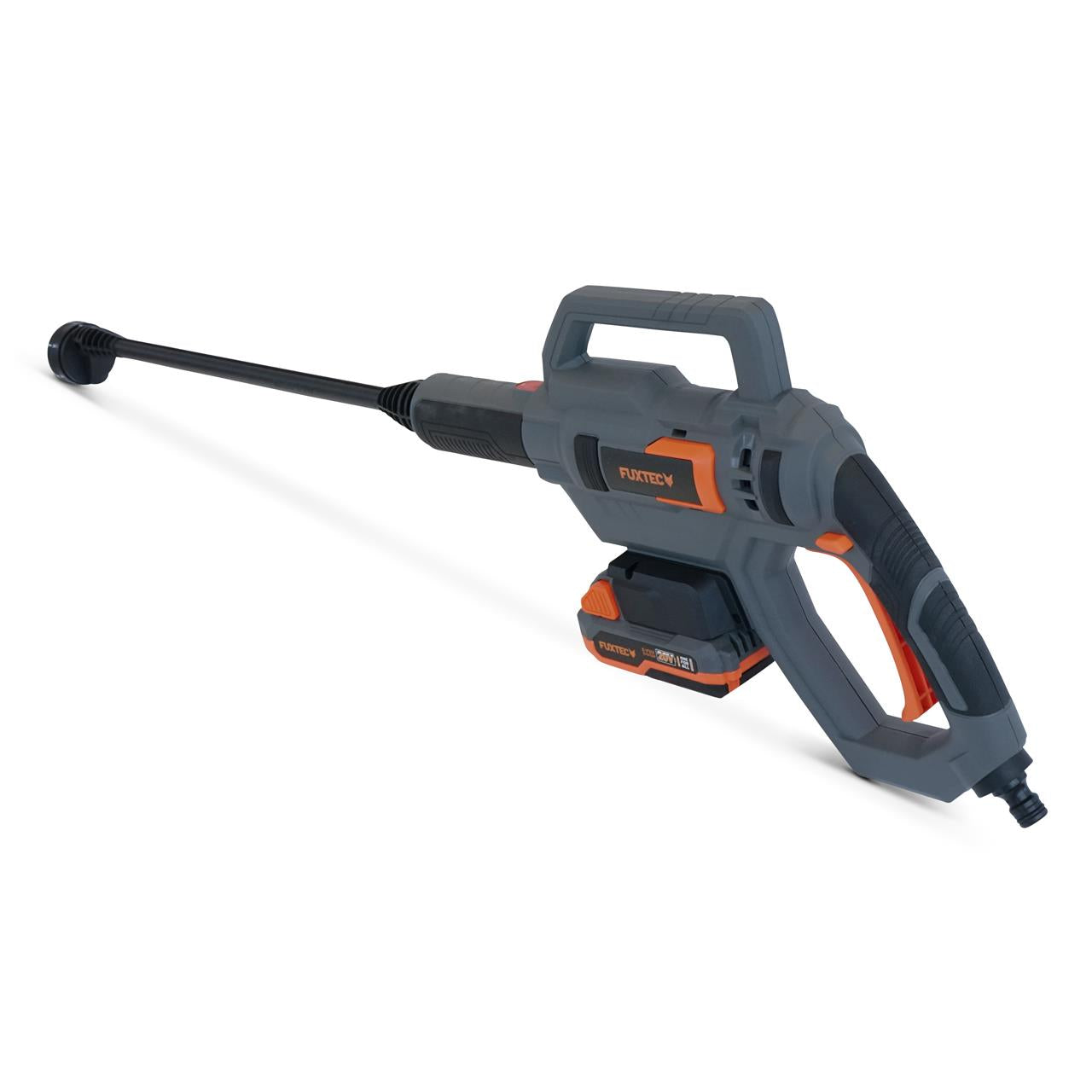 FUXTEC hogedrukreiniger accu 20V - set met batterij (2Ah) en lader (1A) & accessoires