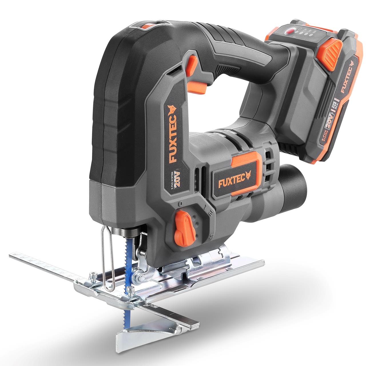 FUXTEC 20V accu decoupeerzaag FX-E1JS20 SET met 1 x accu 2Ah, 1 x lader 1A