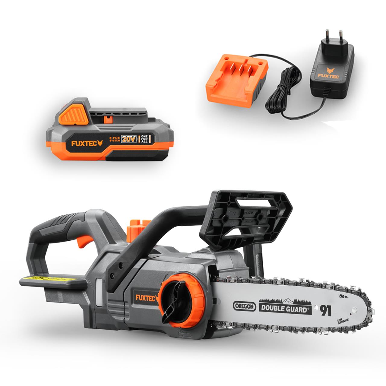 FUXTEC kettingzaag accu 20V - set met batterij (2Ah) en lader (1A)