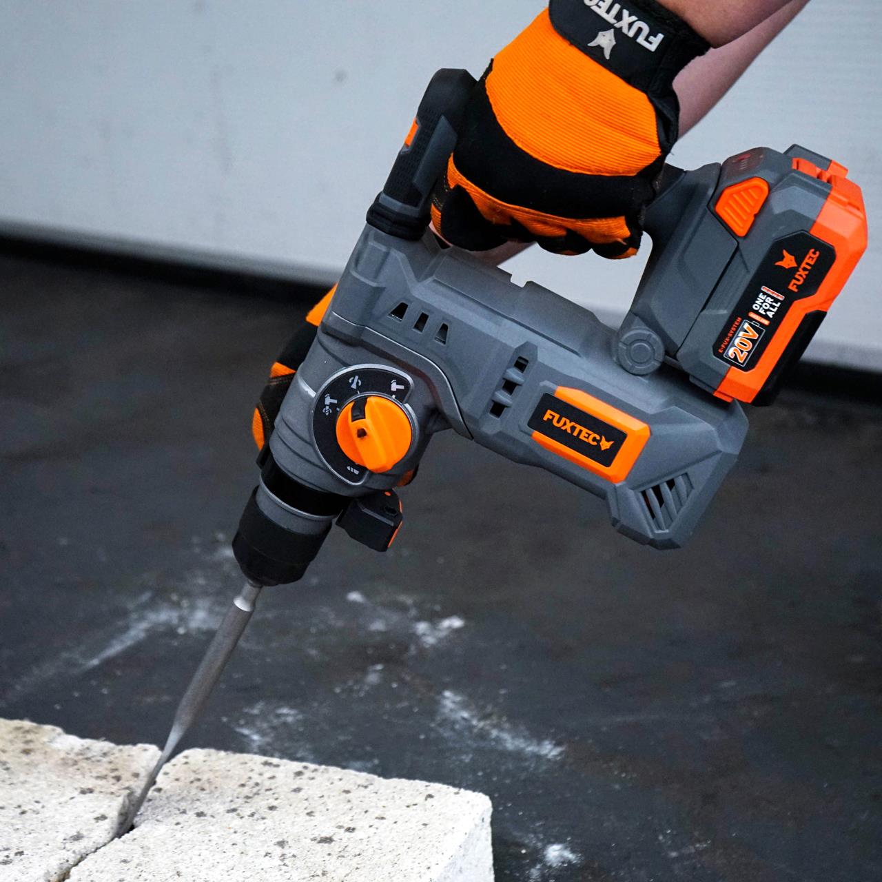 FUXTEC 20V accuklopboormachine FX-E1RH20 SET met 1 x accu 4Ah, 1 x lader 1A