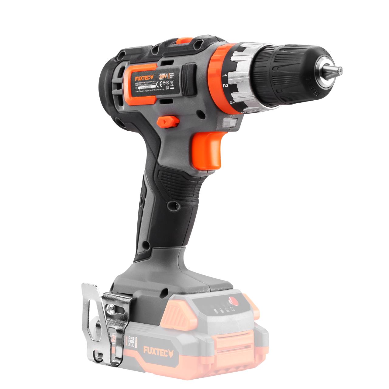 FUXTEC schroefboormachine accu 20V - klopboormachine - accuboormachine - schroevendraaier - set incl. 2 batterijen en lader FX-E1SBS20