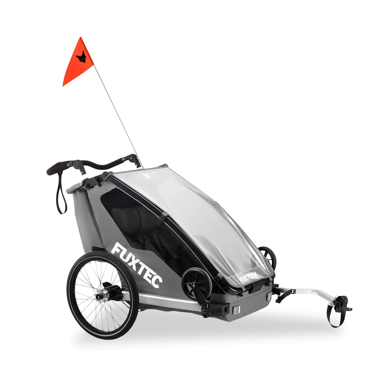 FUXTEC fietskar/jogger FX-FA1-SET-GRAY met joggerwiel