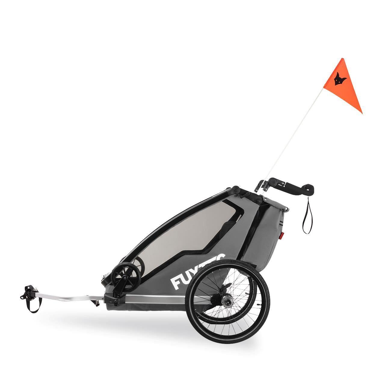 FUXTEC fietskar/jogger FX-FA1-SET-GRAY met joggerwiel