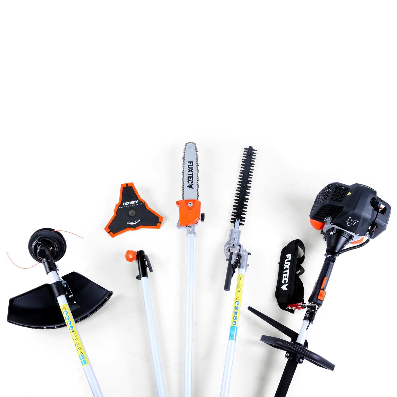 FUXTEC Multitool Benzine 5 in1 - Multigereedschap - Bosmaaier - Kettingzaag - Heggenschaar - 1m verlenging - FX-MT152E