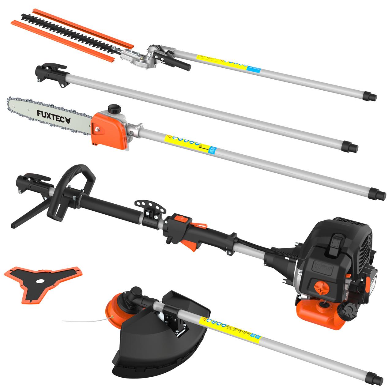 FUXTEC Multitool Benzine 5 in1 - Multigereedschap - Bosmaaier - Kettingzaag - Heggenschaar - 1m verlenging - FX-MT152E