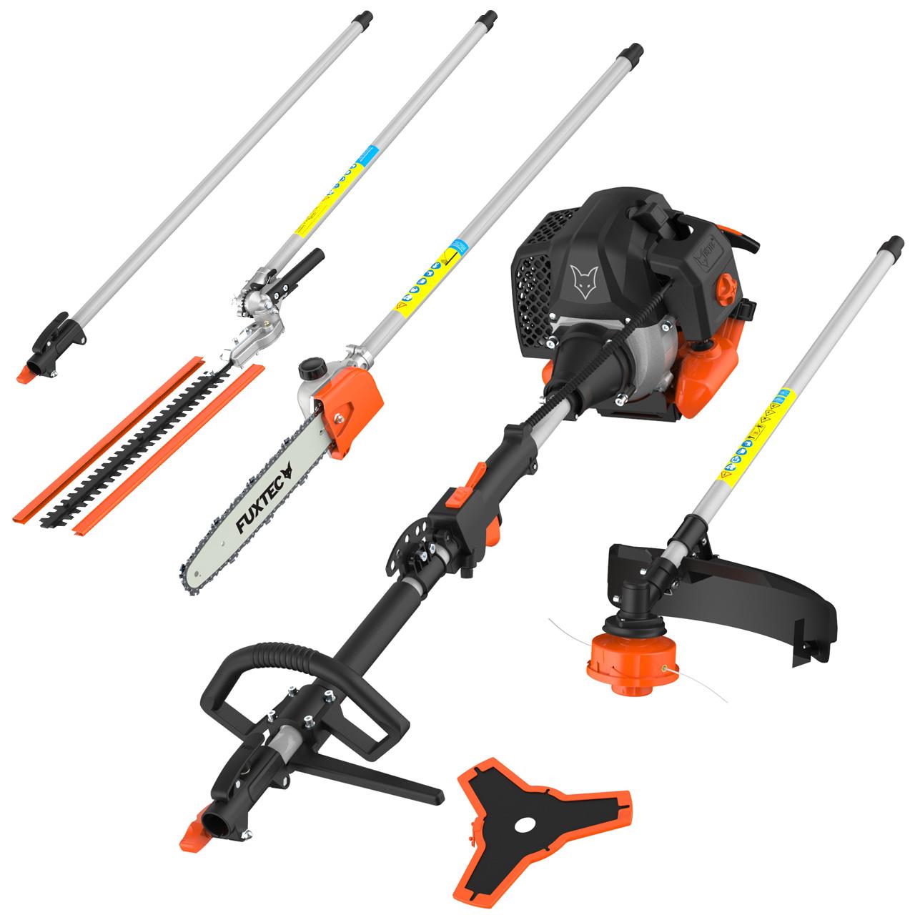 FUXTEC Multitool Benzine 5 in1 - Multigereedschap - Bosmaaier - Kettingzaag - Heggenschaar - 1m verlenging - FX-MT152E