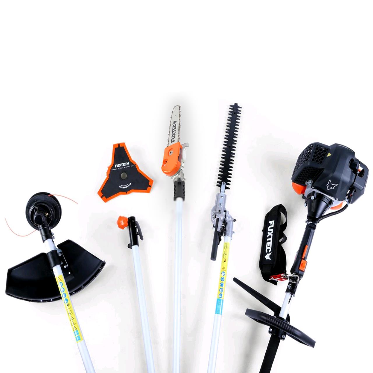 FUXTEC Multitool Benzine 5 in1 - Multigereedschap - Bosmaaier - Kettingzaag beweegbaar - Heggenschaar - 1m verlenging - FX-MT252ER