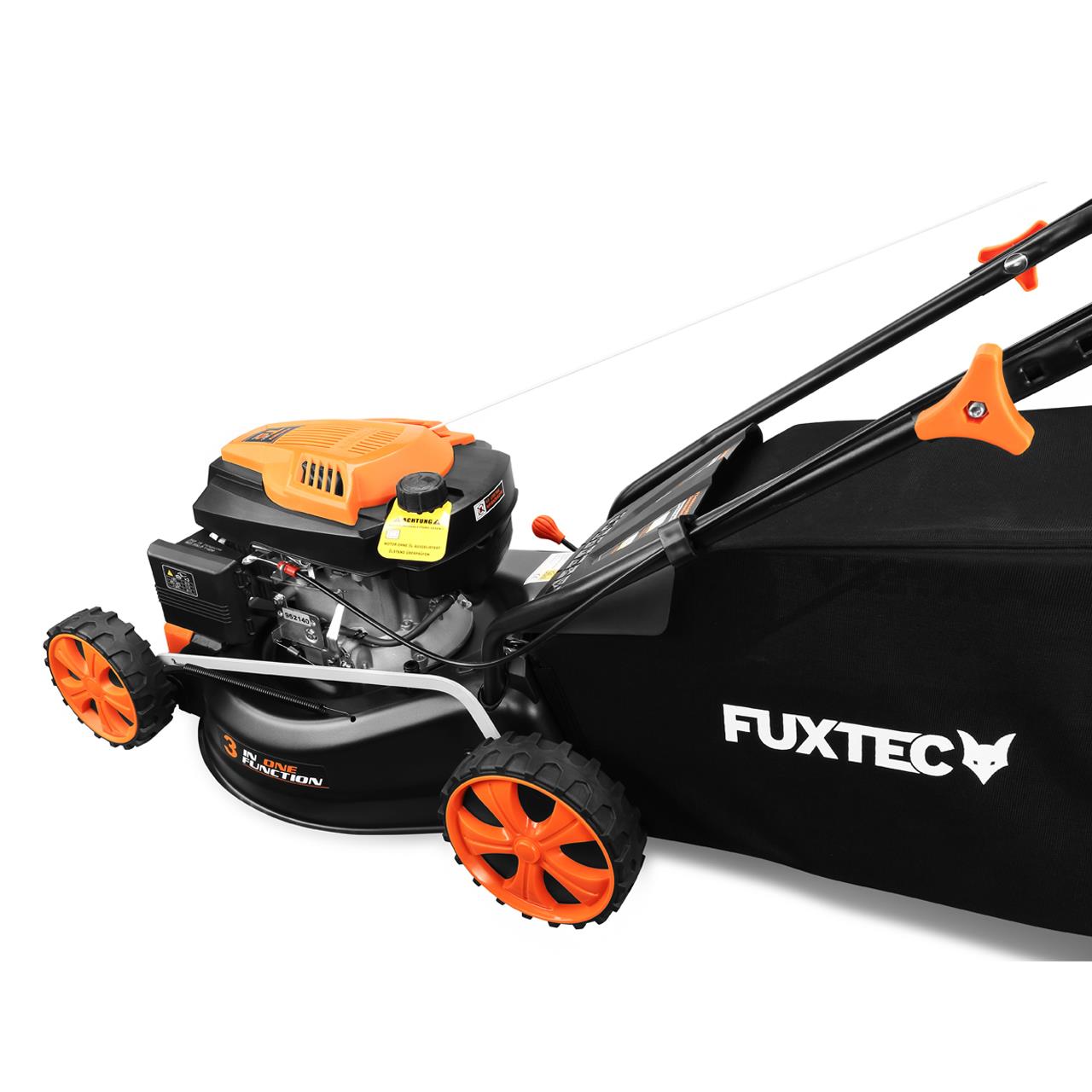FUXTEC Grasmaaier Benzine - 46 cm - Duwmaaier - Mulchfunctie - Opvangbak 50L - FX-RM4646ECO