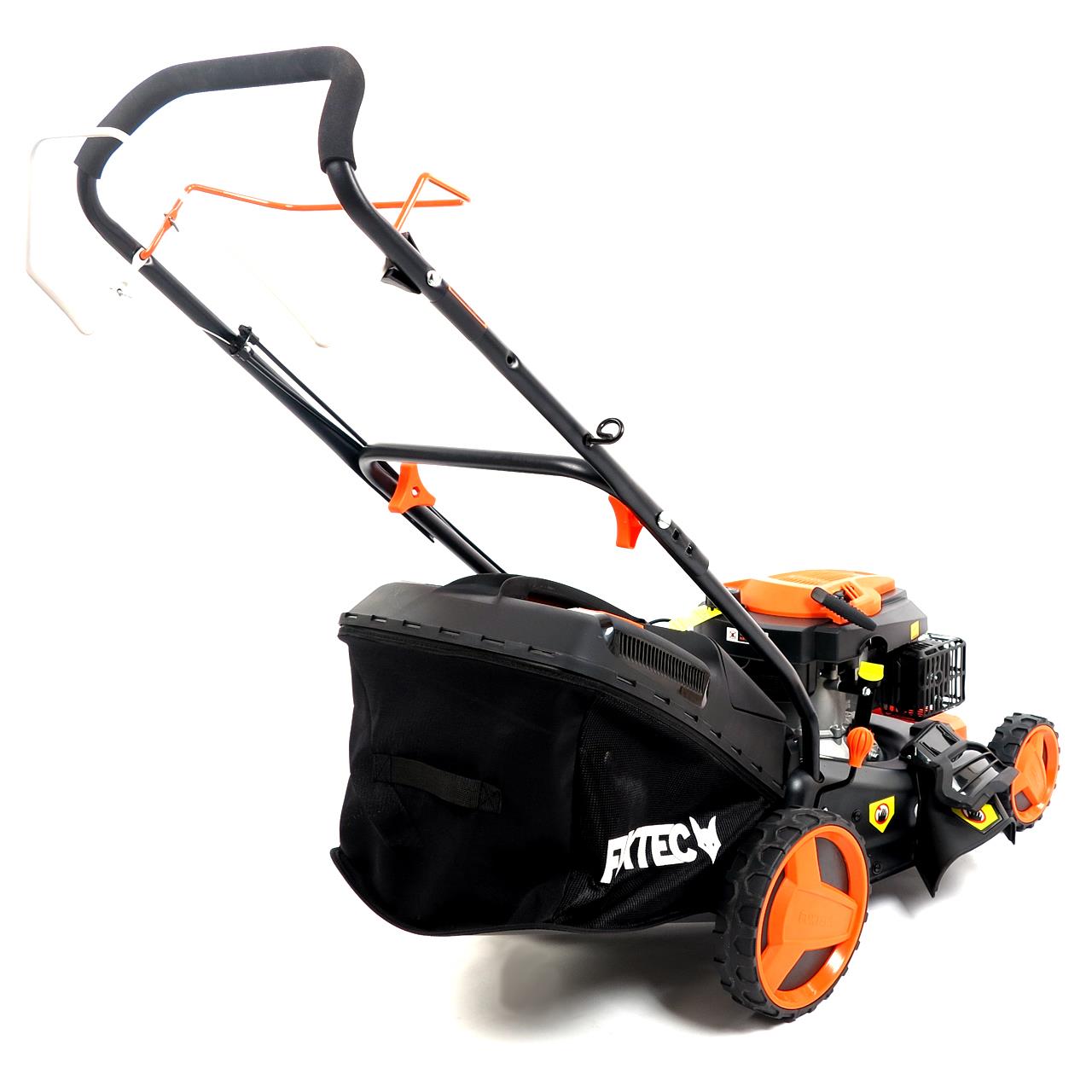 FUXTEC Grasmaaier Benzine - 46cm - Zelfrijdend / Zelftrekkend / Achterwielaandrijving - Mulchfunctie - Opvangbak 50L - FX-RM4646