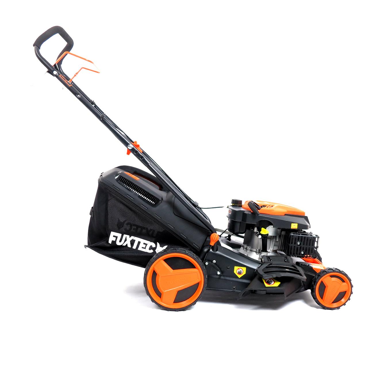 FUXTEC Grasmaaier Benzine - 46cm - Zelfrijdend / Zelftrekkend / Achterwielaandrijving - Mulchfunctie - Opvangbak 50L - FX-RM4646