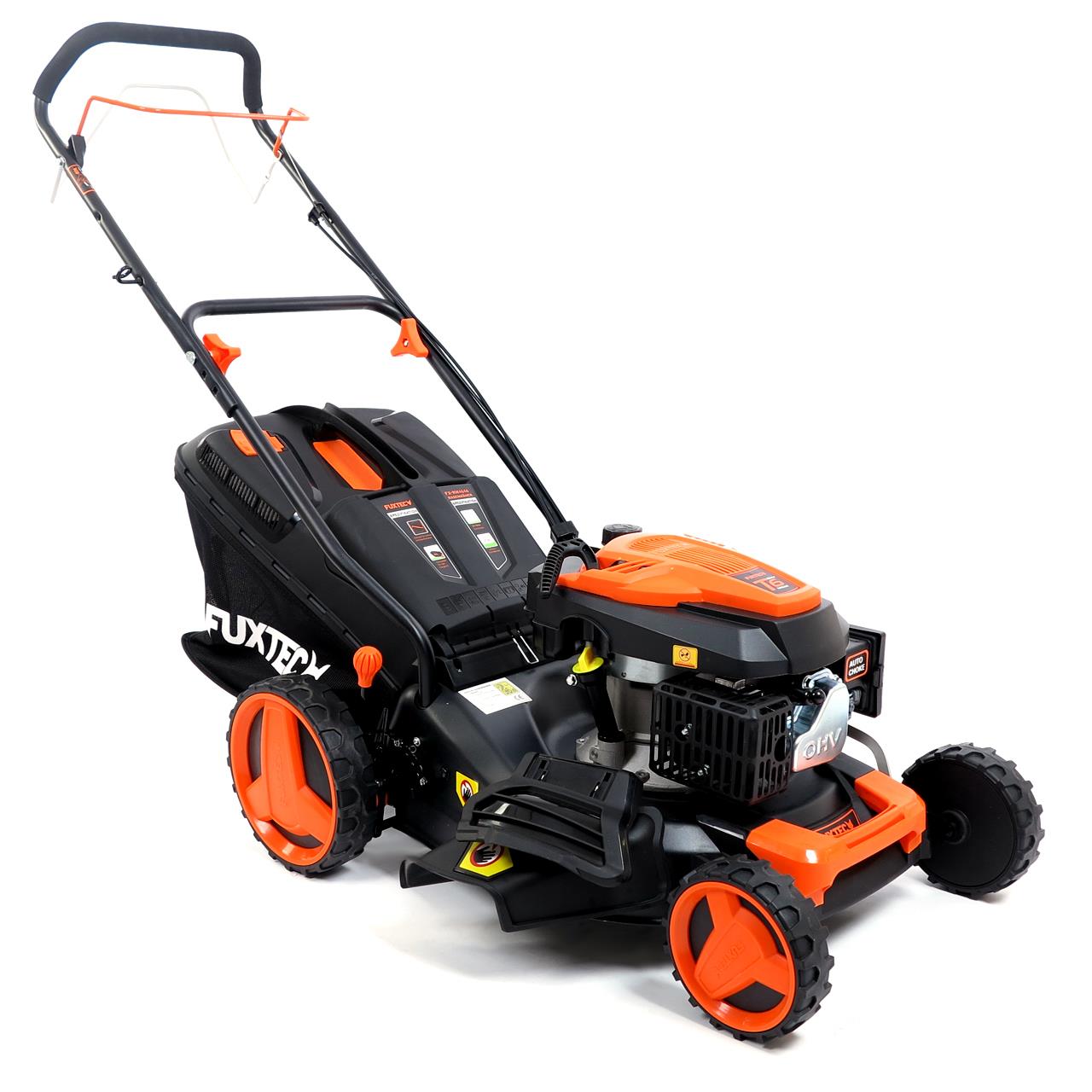 FUXTEC Grasmaaier Benzine - 46cm - Zelfrijdend / Zelftrekkend / Achterwielaandrijving - Mulchfunctie - Opvangbak 50L - FX-RM4646