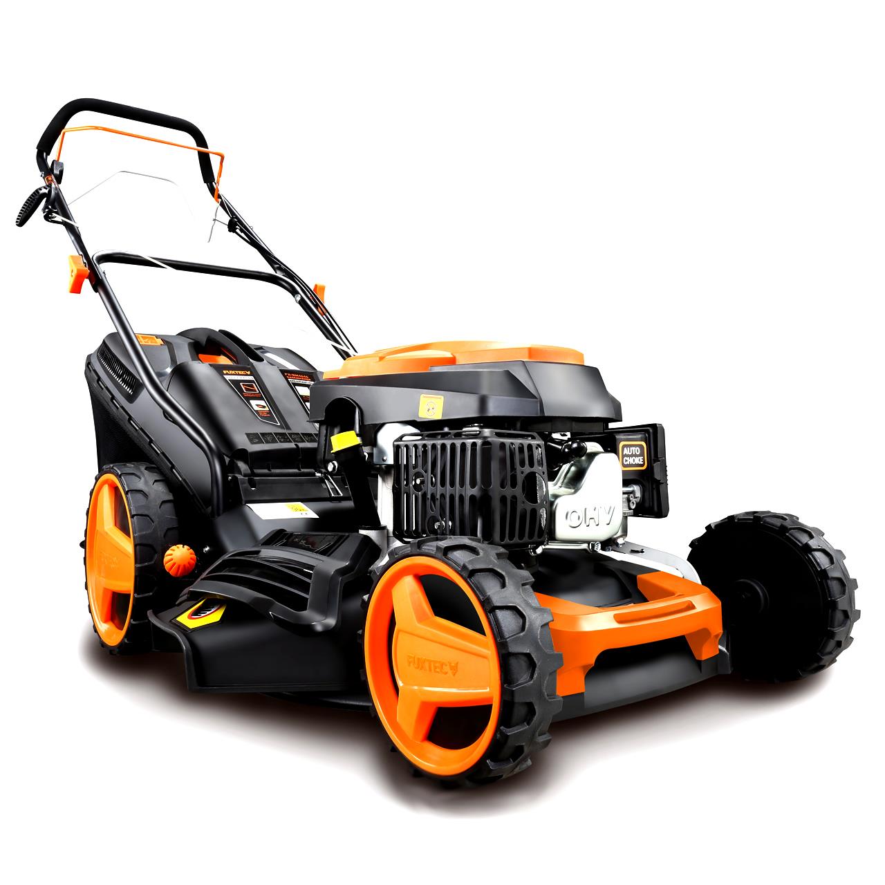 FUXTEC Grasmaaier Benzine - 46cm - Zelfrijdend / Zelftrekkend / Achterwielaandrijving - Mulchfunctie - Opvangbak 50L - FX-RM4646