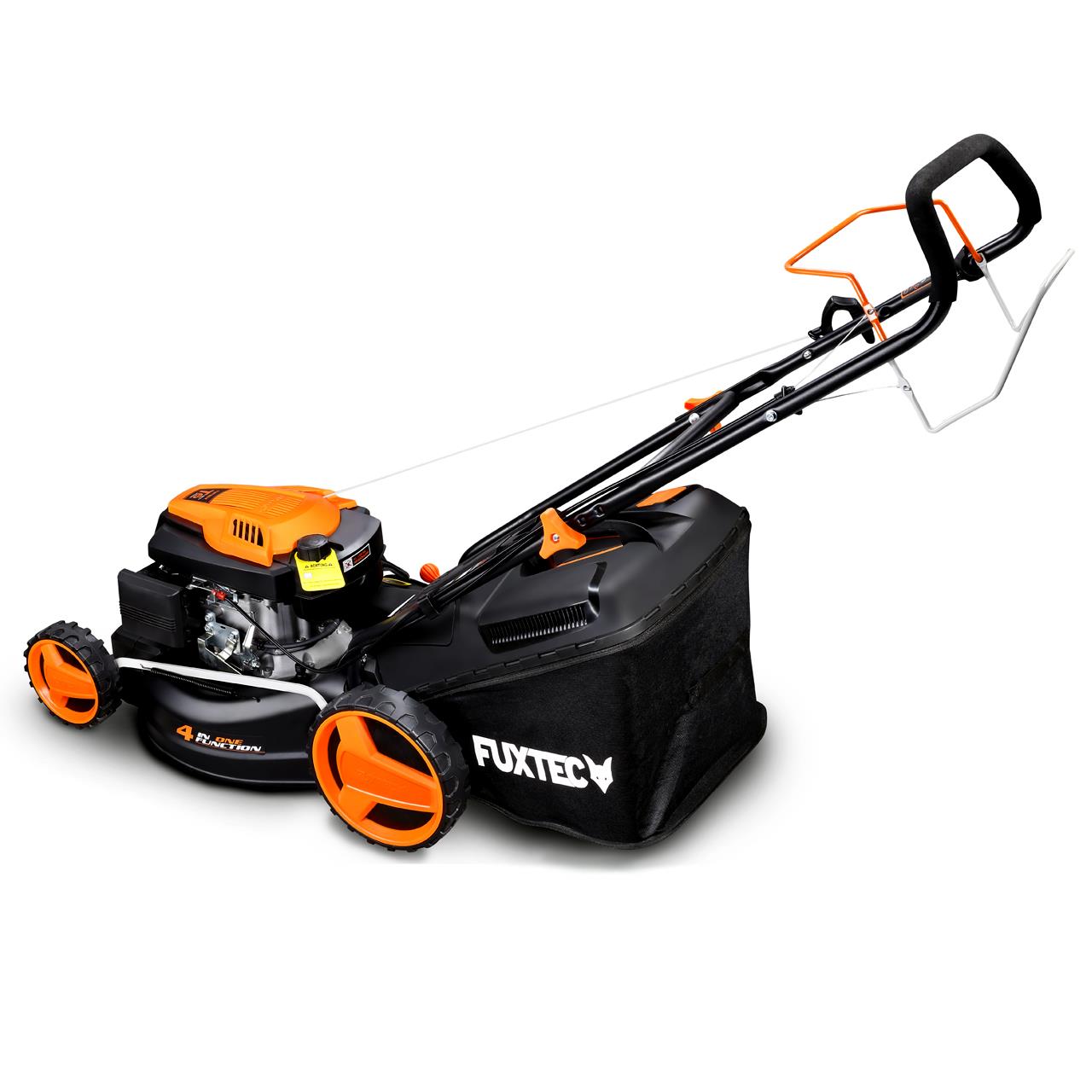 FUXTEC Grasmaaier Benzine - 46cm - Zelfrijdend / Zelftrekkend / Achterwielaandrijving - Mulchfunctie - Opvangbak 50L - FX-RM4646