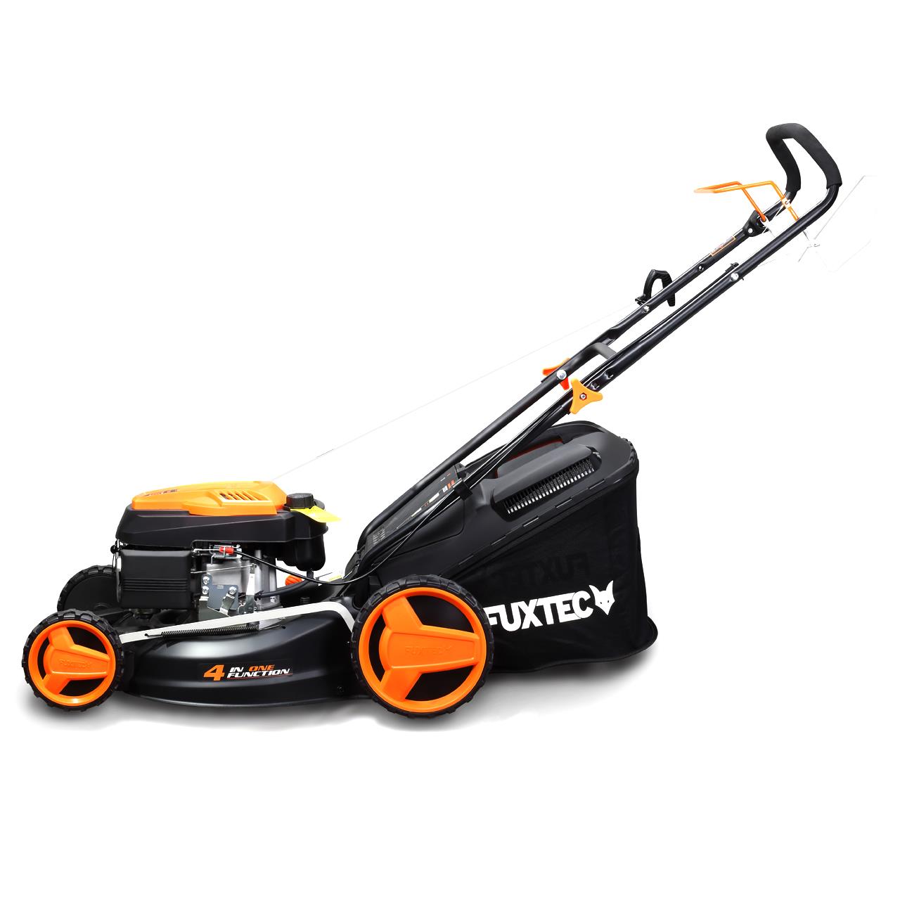 FUXTEC Grasmaaier Benzine - 46cm - Zelfrijdend / Zelftrekkend / Achterwielaandrijving - Mulchfunctie - Opvangbak 50L - FX-RM4646