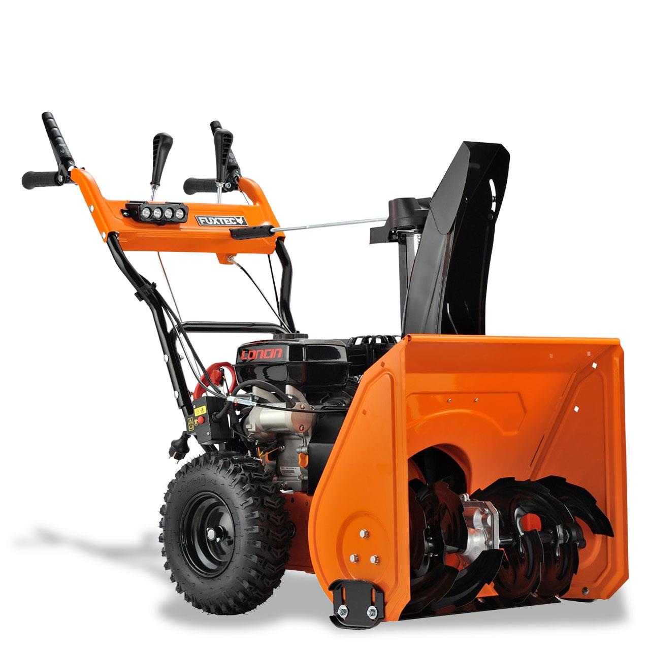 De FUXTEC sneeuwfrees FX-SF2196 heeft een motorvermogen van 5,5 pk en een werkbreedte van 61 cm.