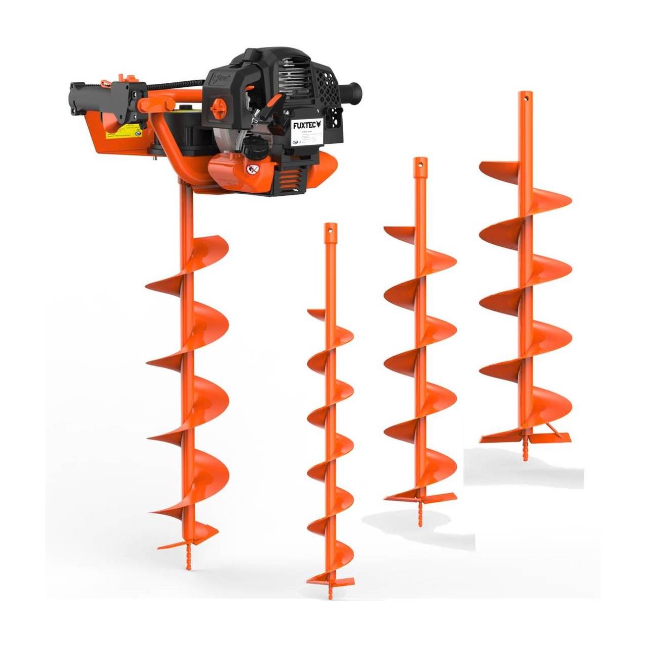 FUXTEC Grondboor Benzine incl. 100/150/200mm hulpstukken - 52cc - FX-EB152