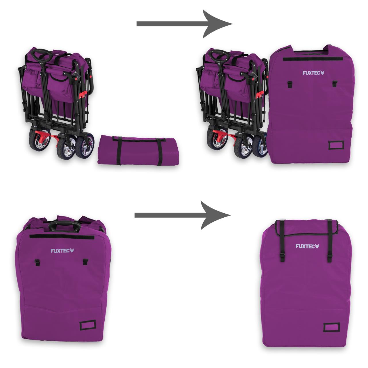 FUXTEC gewatteerde draagtas voor Bolderkar CT700 en CT800 - paars -