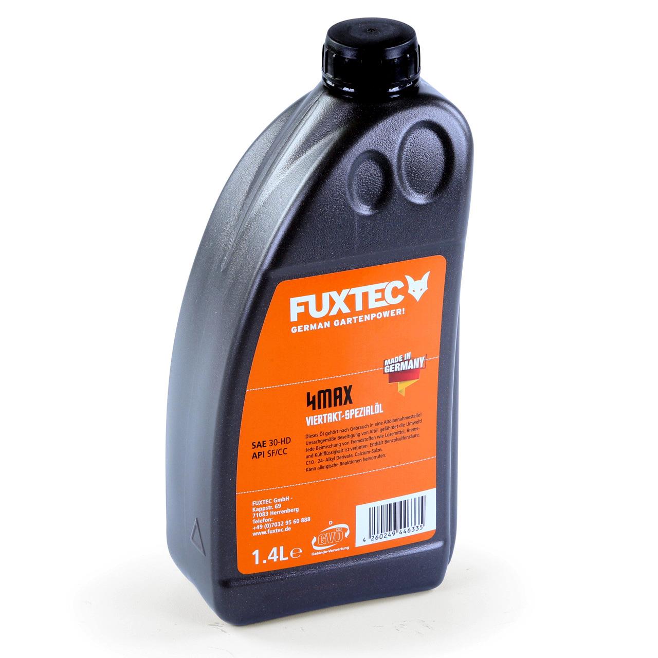 FUXTEC 4-takt olie - 4MAX - motorolie - grasmaaier, bosmaaier, verticuteermachine, tuingereedschap - 1.4 liter