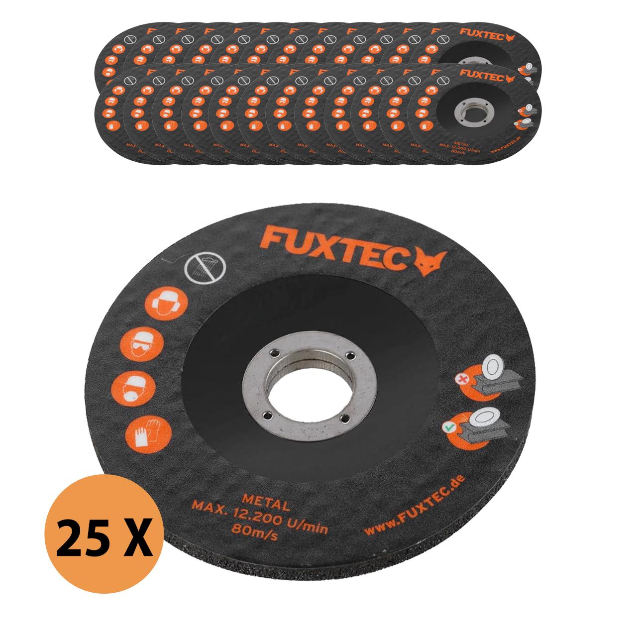 Set van 25 115mm doorslijpschijven voor metaal, staal & roestvrij staal voor 20V snoerloze haakse slijper FX-E1WS20