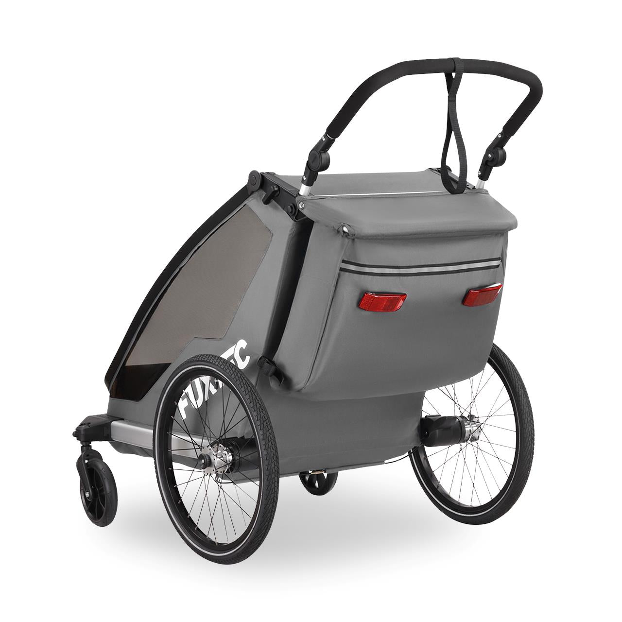 FUXTEC fietskar/jogger FX-FA1-SET-GRAY met joggerwiel