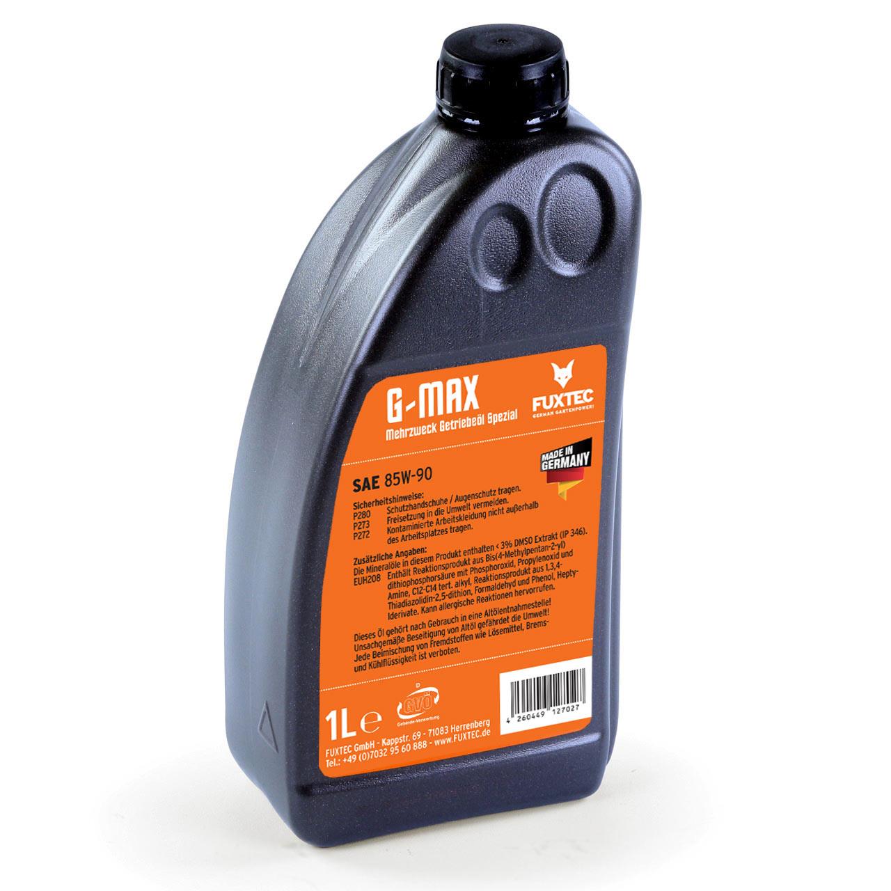 FUXTEC olie voor transmissie - G-MAX - multifunctionele transmissieolie - versnellingsbak olie - tandwielolie - 1 liter - SAE 85W90 - aanbevolen voor FUXTEC-motoren