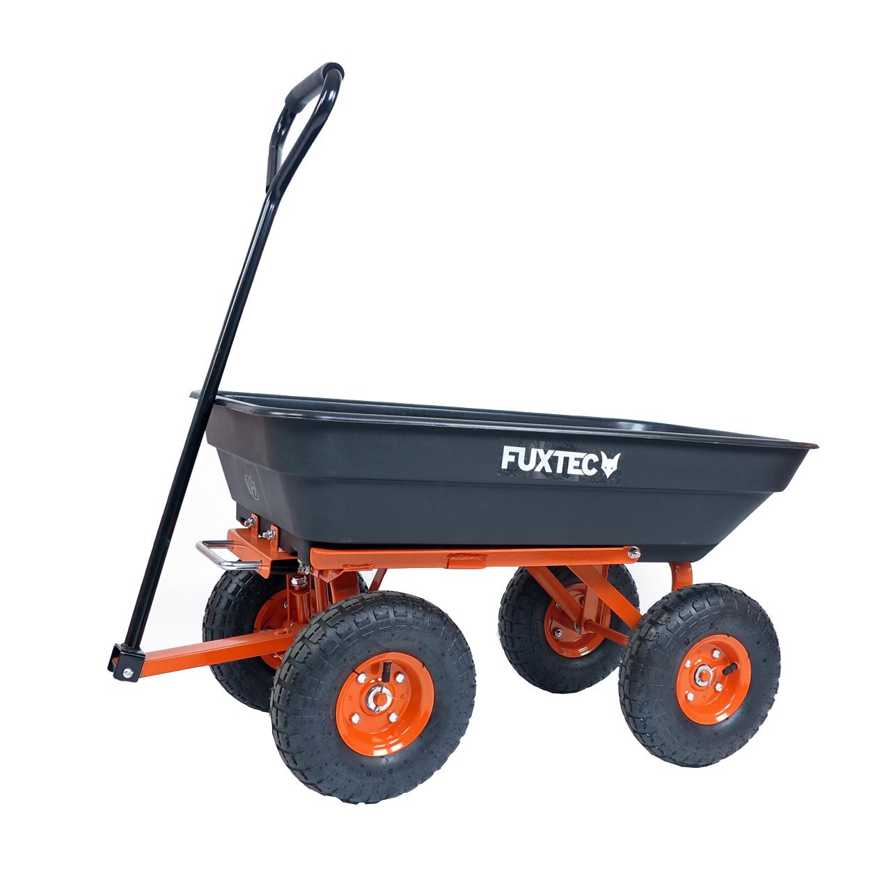FUXTEC tuinkar zwart - Met comfortabel stuur en rubberen handgreep - Max. Hoogte belasting: 300 kg - FX-KW2175