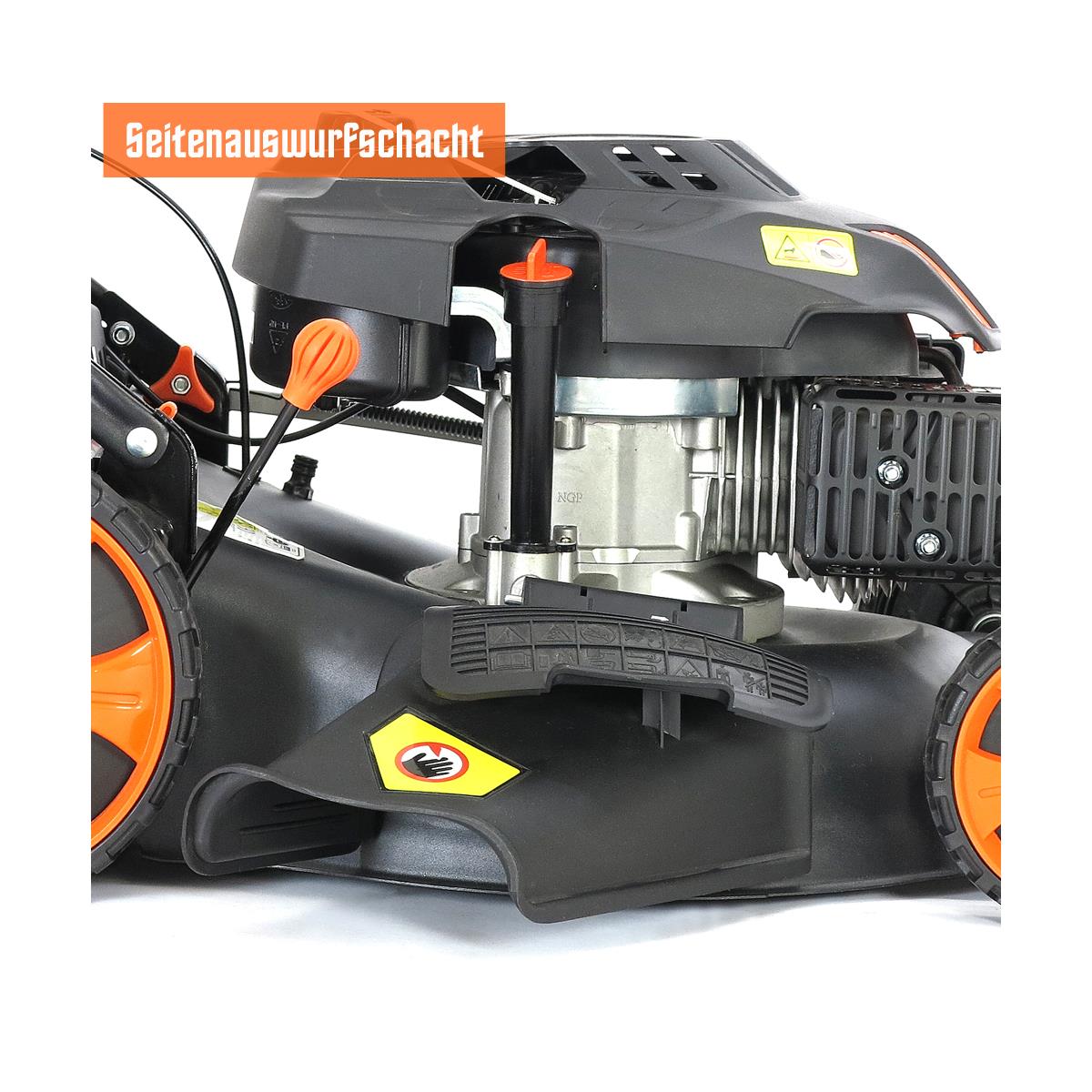 FUXTEC Grasmaaier Benzine - 51cm - Zelfrijdend / Zelftrekkend / Achterwielaandrijving - Mulchfunctie - Opvangbak 60L - FX-RM5196