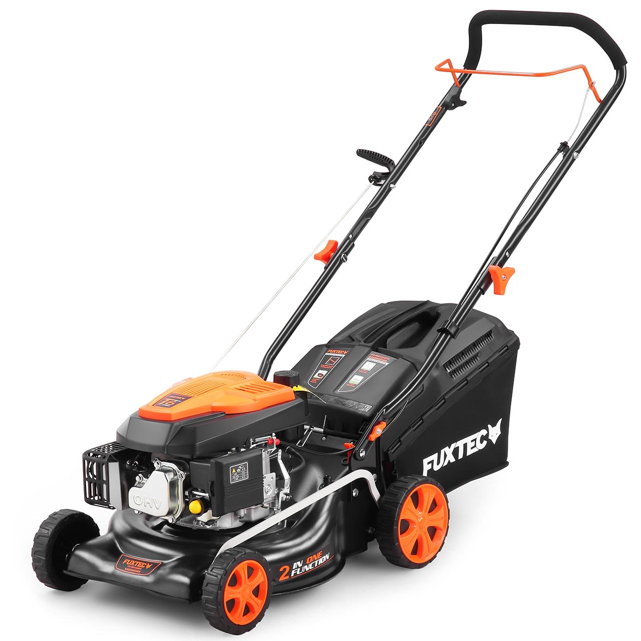 FUXTEC Grasmaaier Benzine - 43cm - Duwmaaier - Opvanbak 40L - FX-RM4346ECO