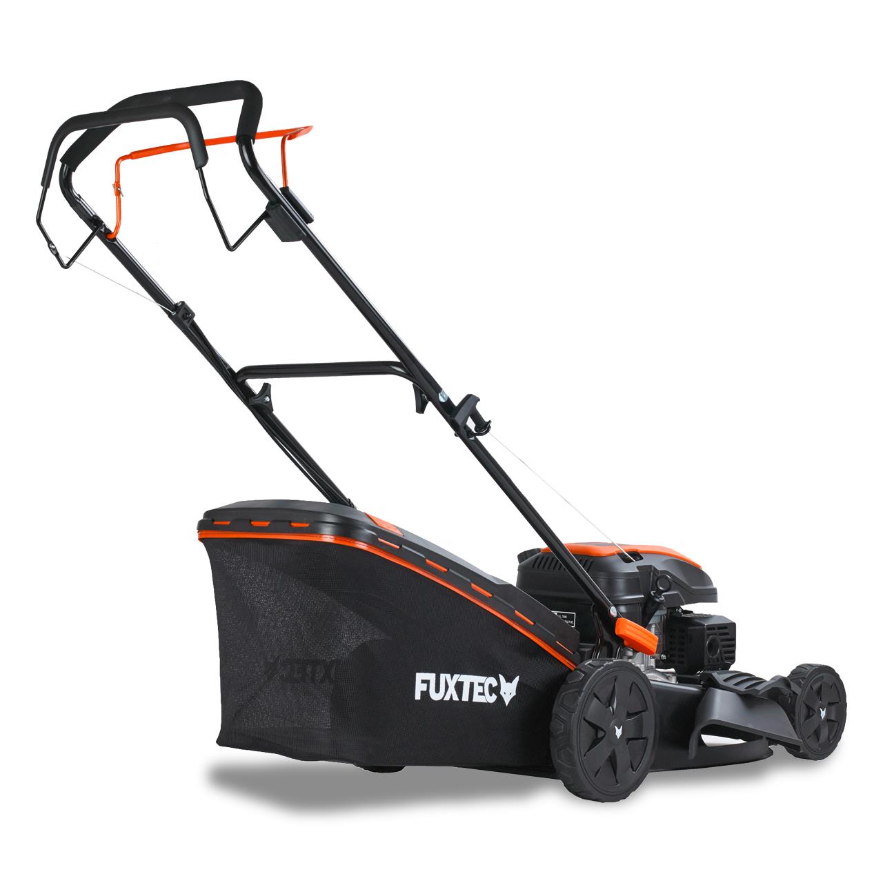 FUXTEC Grasmaaier Benzine - 51cm - 4-takt - 170cc - zelfrijdend / zelftrekkend /achterwielaandrijving - Mulchfunctie - Opvangbak 60L - FX-RM5170