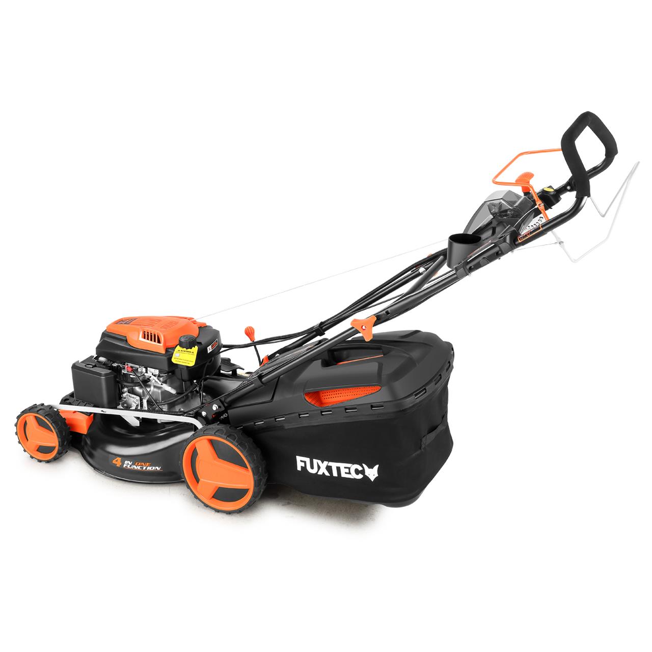 FUXTEC Grasmaaier Benzine - E-Start - 51cm - Zelfrijdend / Zelftrekkend / Achterwielaandrijving - Mulchfunctie - Opvangbak 60L - FX-RM5196eS-PRO