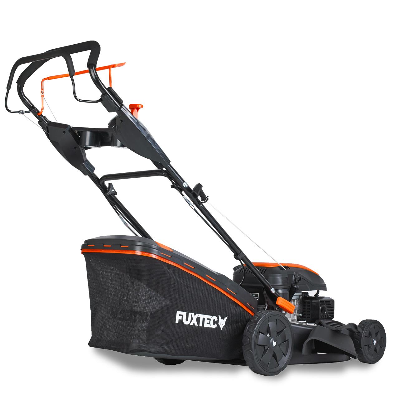 FUXTEC Grasmaaier Benzine - 51cm - 4-takt - 170cc - zelfrijdend / zelftrekkend /achterwielaandrijving - Mulchfunctie - Opvangbak 60L - FX-RM5170PRO