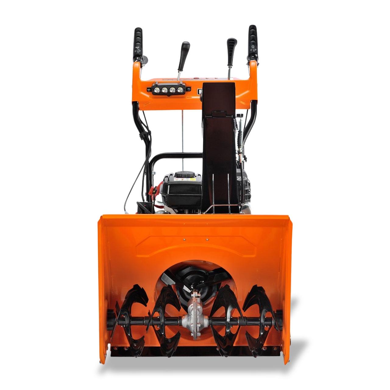 De FUXTEC sneeuwfrees FX-SF2196 heeft een motorvermogen van 5,5 pk en een werkbreedte van 61 cm.