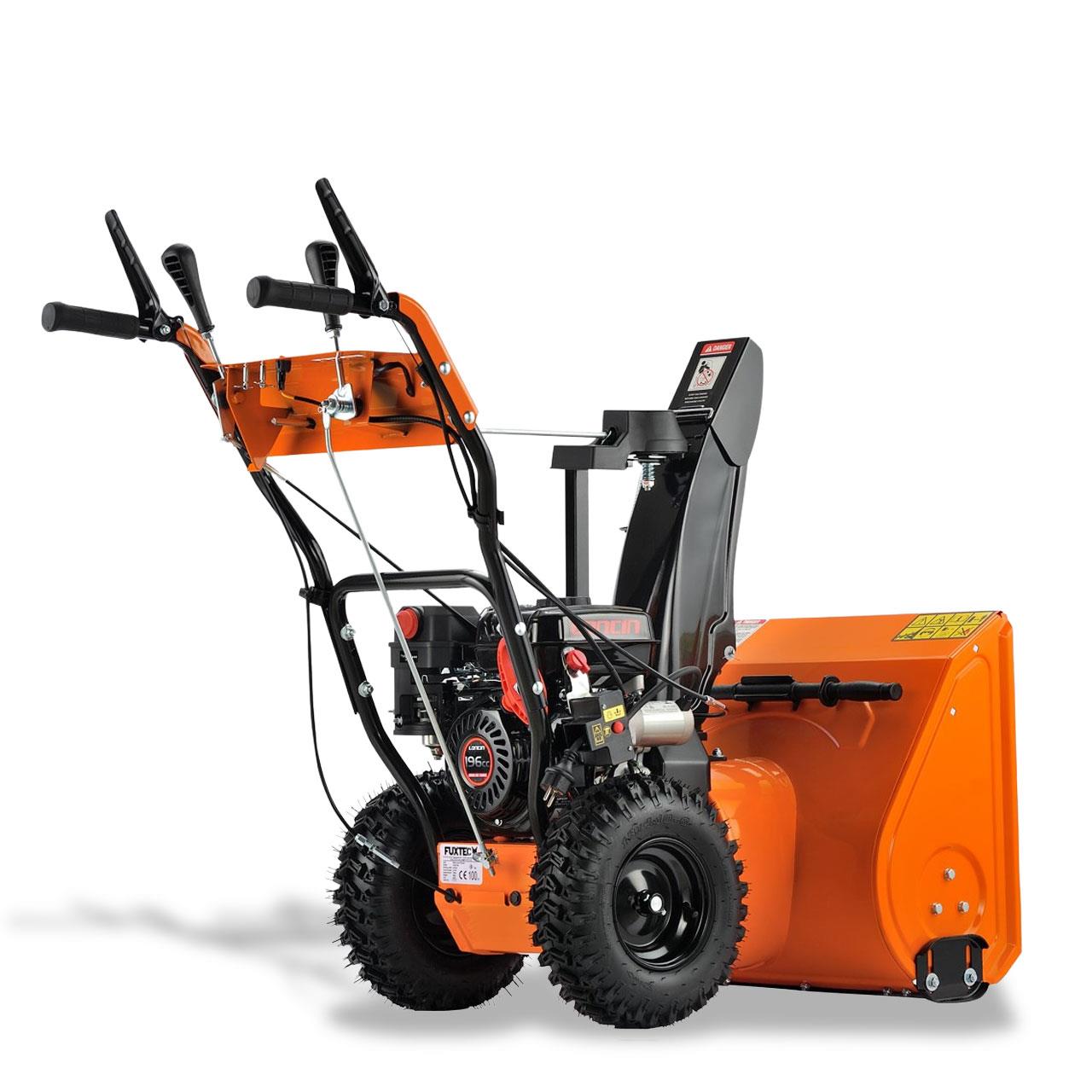 De FUXTEC sneeuwfrees FX-SF2196 heeft een motorvermogen van 5,5 pk en een werkbreedte van 61 cm.