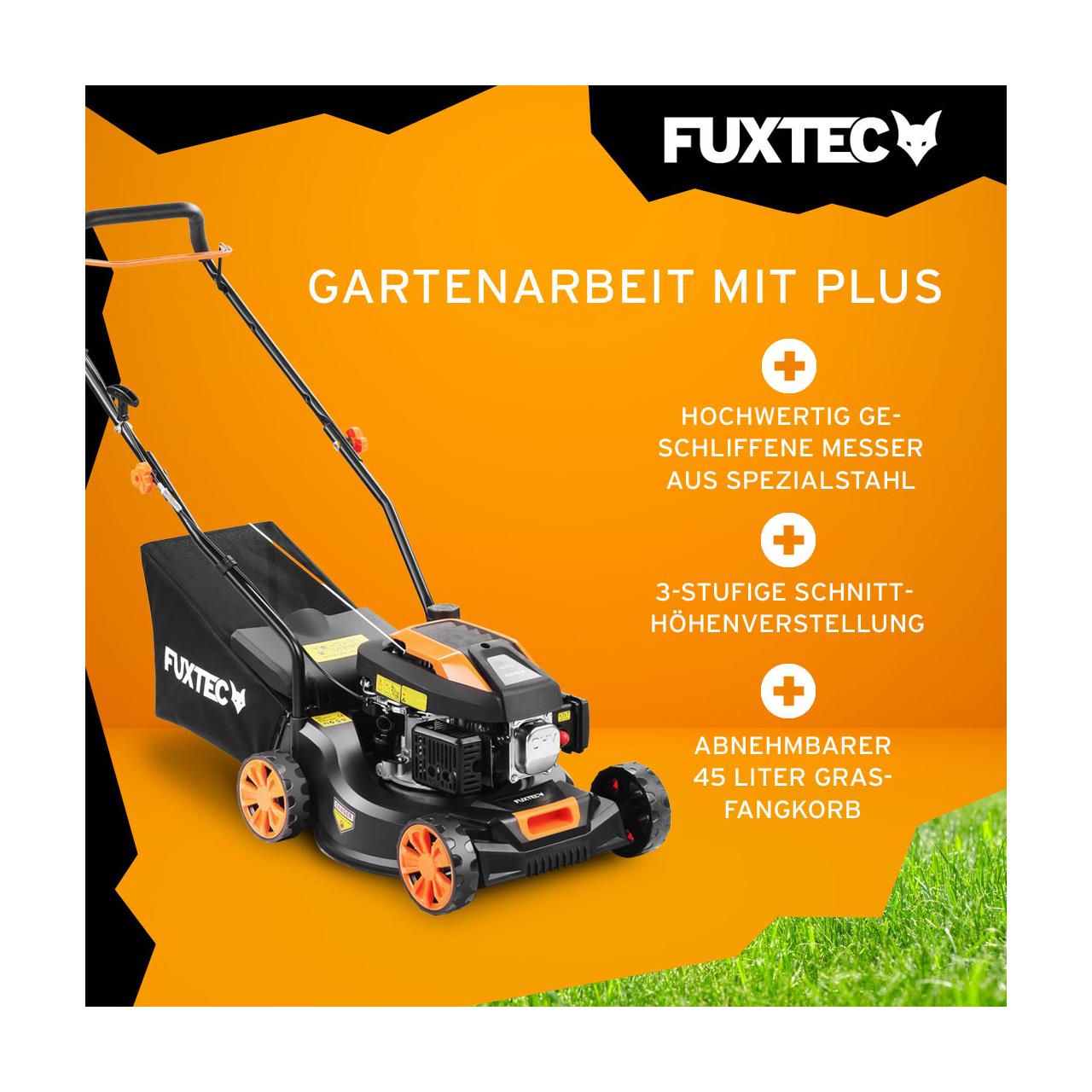 FUXTEC Grasmaaier benzine - 41cm - 80cc - Duwmaaier - Opvangbak 45L - FX-RM4180