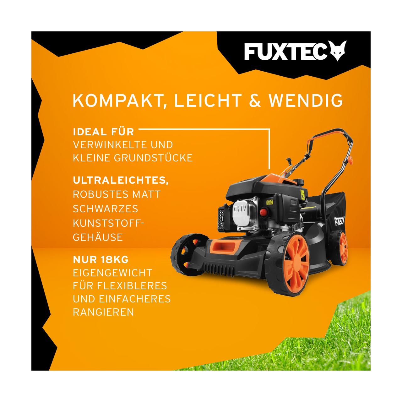 FUXTEC Grasmaaier benzine - 41cm - 80cc - Duwmaaier - Opvangbak 45L - FX-RM4180