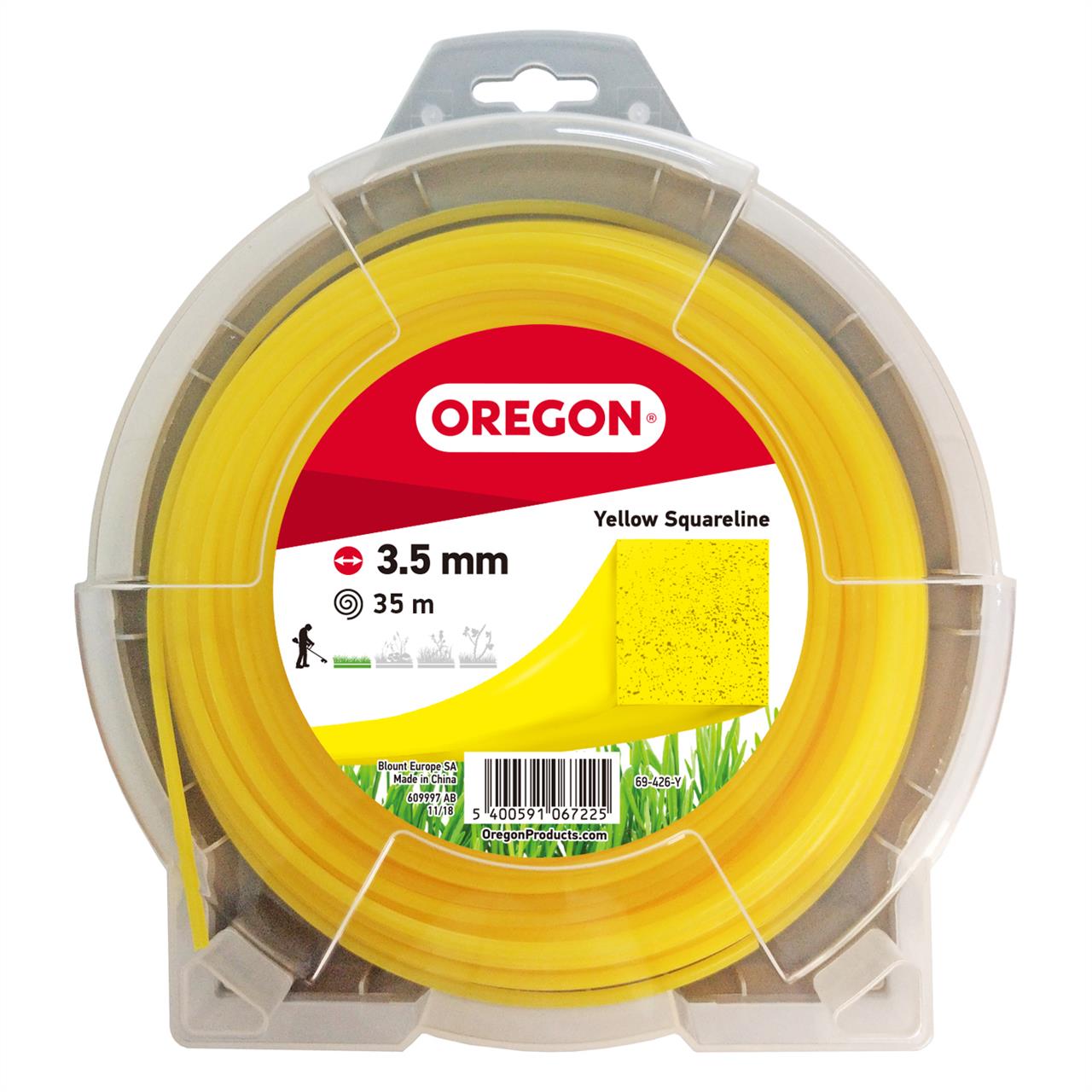 OREGON - vierkant draad in geel 3,5mm x 35m